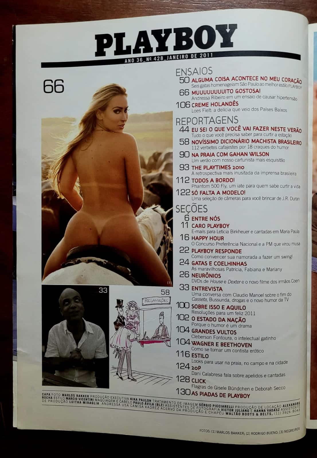 | Casa do Colecionador Playboy Nº 428 | Janeiro 2011 | Andressa Ribeiro | Capa Alternativa RARA | Pôster Presente