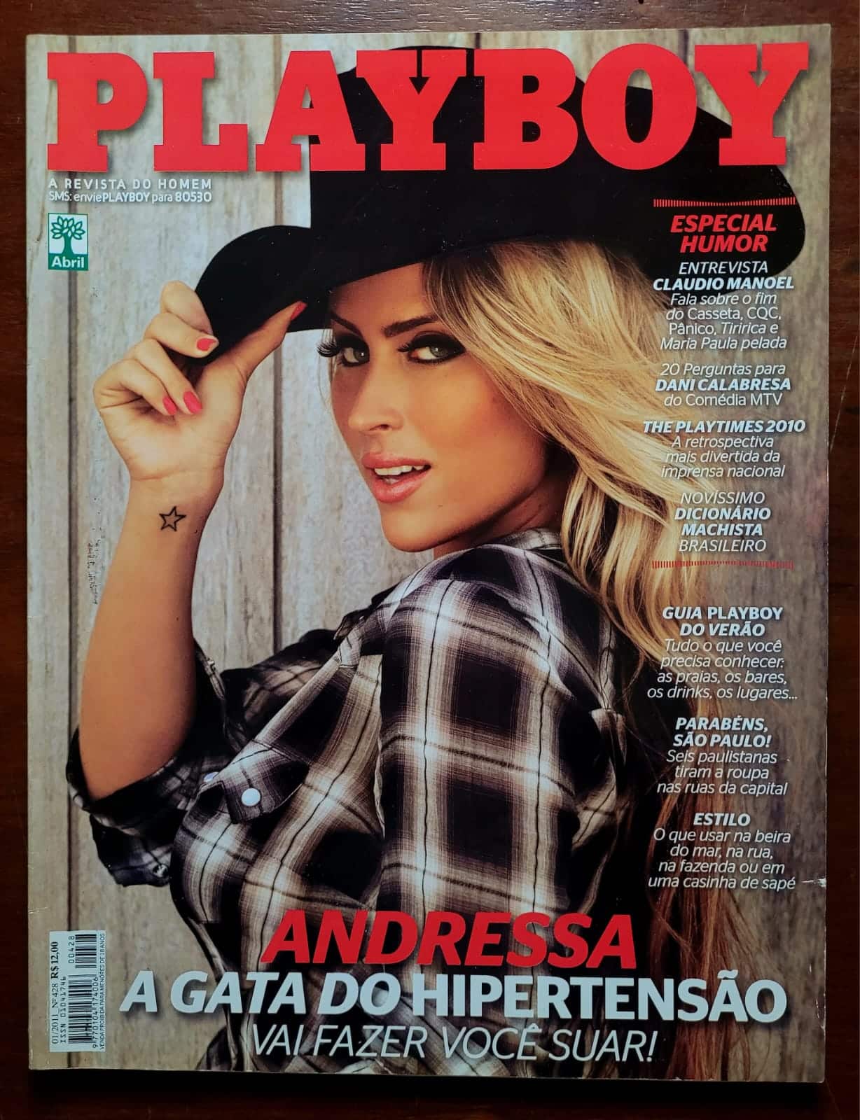 | Casa do Colecionador Playboy Nº 428 | Janeiro 2011 | Andressa Ribeiro | Capa Alternativa RARA | Pôster Presente