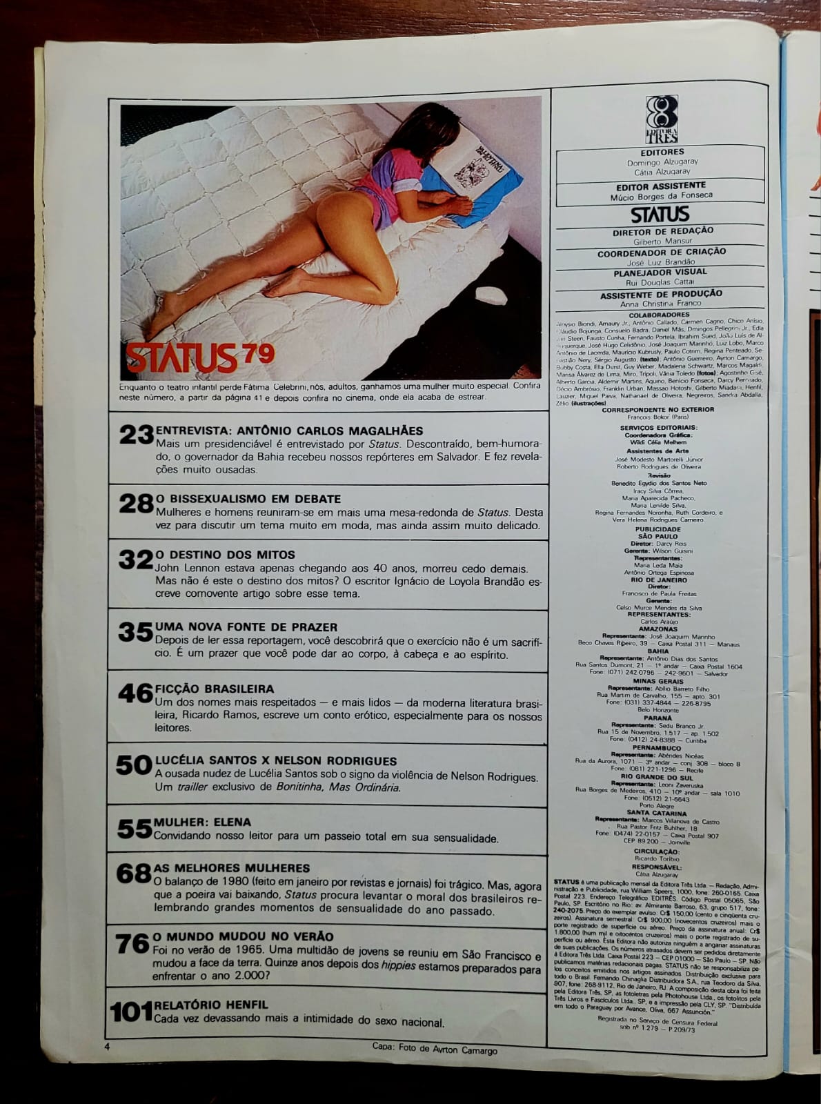 | Casa do Colecionador Revista Status Nº 79 | Fevereiro 1981 | Elena | Pôster Presente | Editora Três