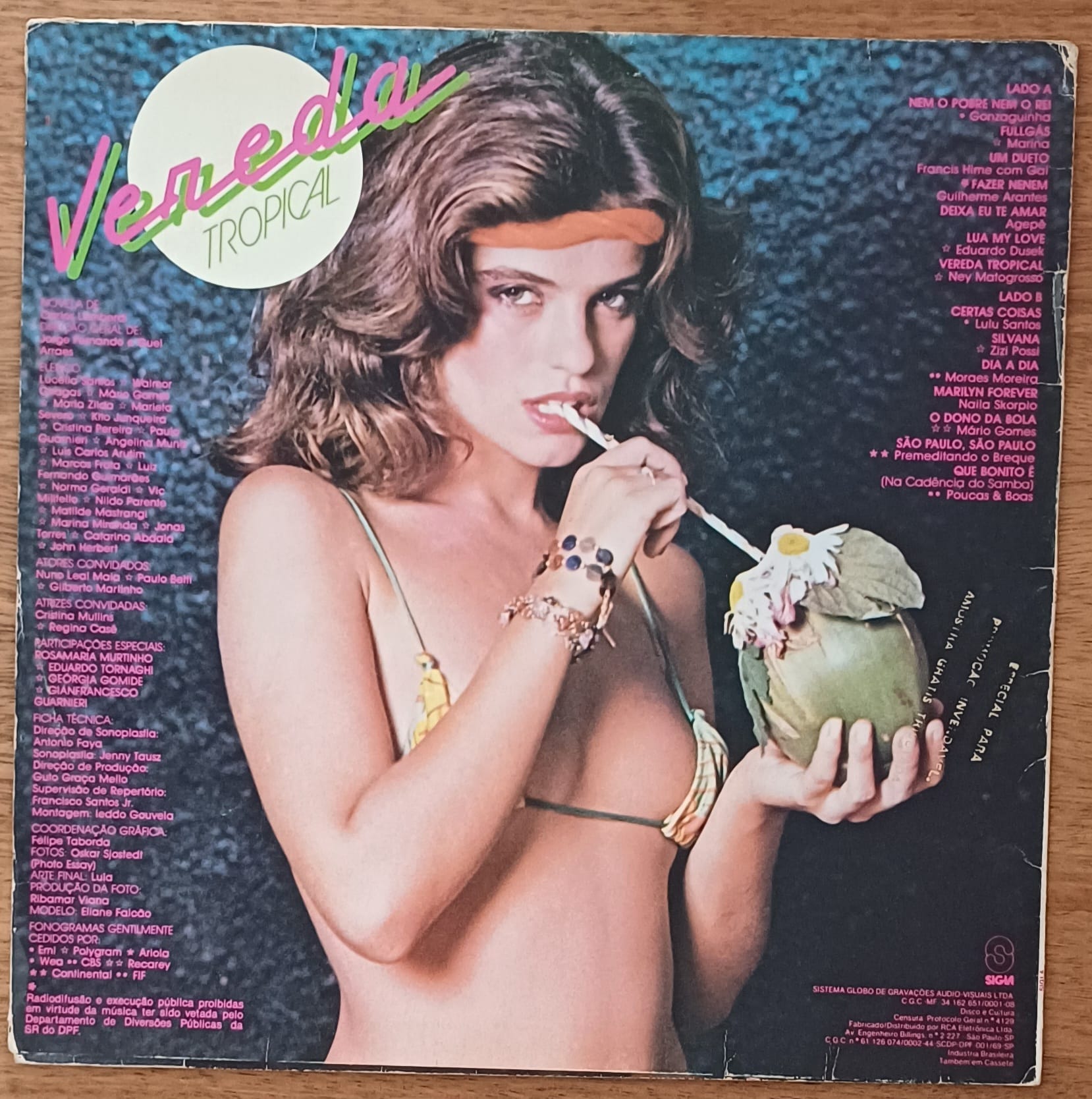 | Casa do Colecionador Só a capa do vinil lp tema da novela Vereda tropical