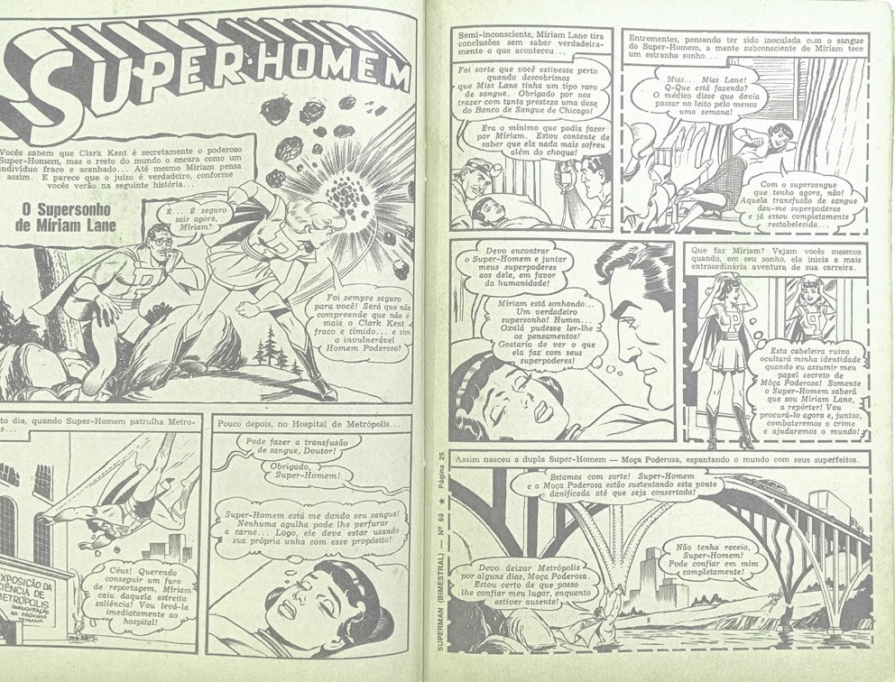 | Casa do Colecionador Superman Bi 1ª Série - n° 69. Ebal – 1976. HQ/Gibi antigo