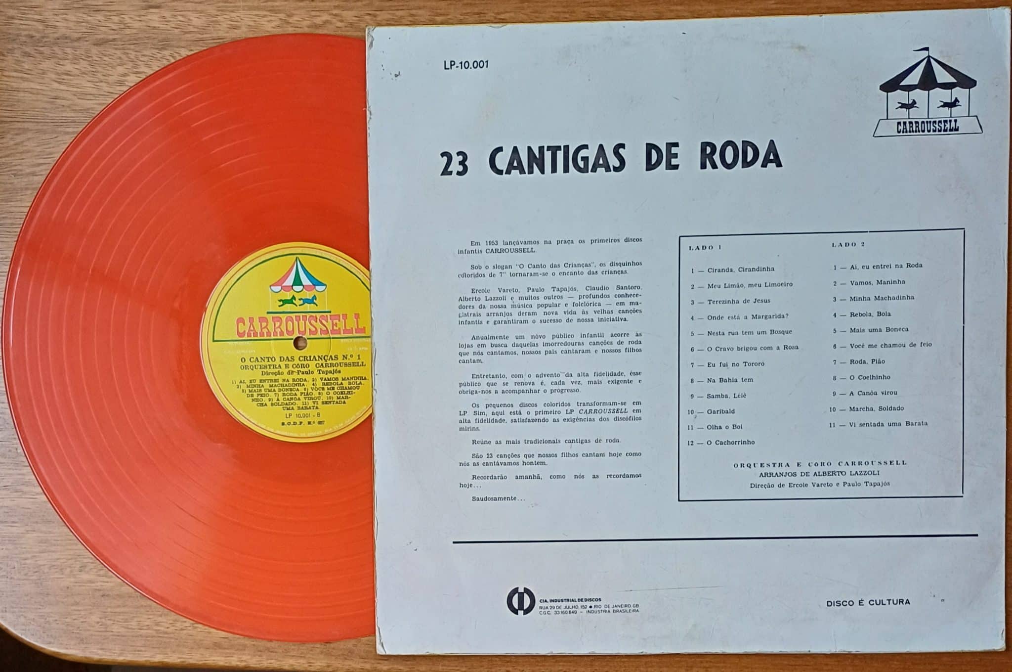 | Casa do Colecionador Vinil lp infantil Canto das crianças 1 com 23 cantigas de roda. Disco vermelho.