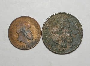 10 + 20 Réis - 1869 - Impériode Petrus 2º - Bronze / Mbc