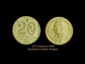 20 Centavos 1948 variante Getúlio Vargas Sku 0100