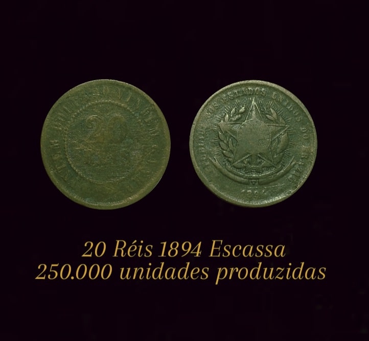 | Casa do Colecionador 20 Réis 1894 *escassa* Sku 0093