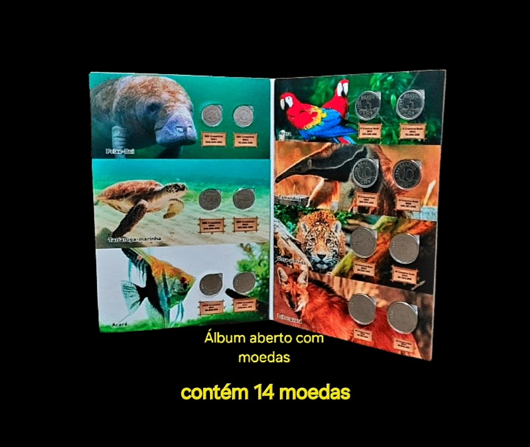 | Casa do Colecionador Álbum com moedas da série animais Brasileiros Sku 2360