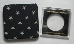 Dois Estojos para colocar moedas USA tamanho tipo Dollar e 20 Cruzeiros 1972 Prata