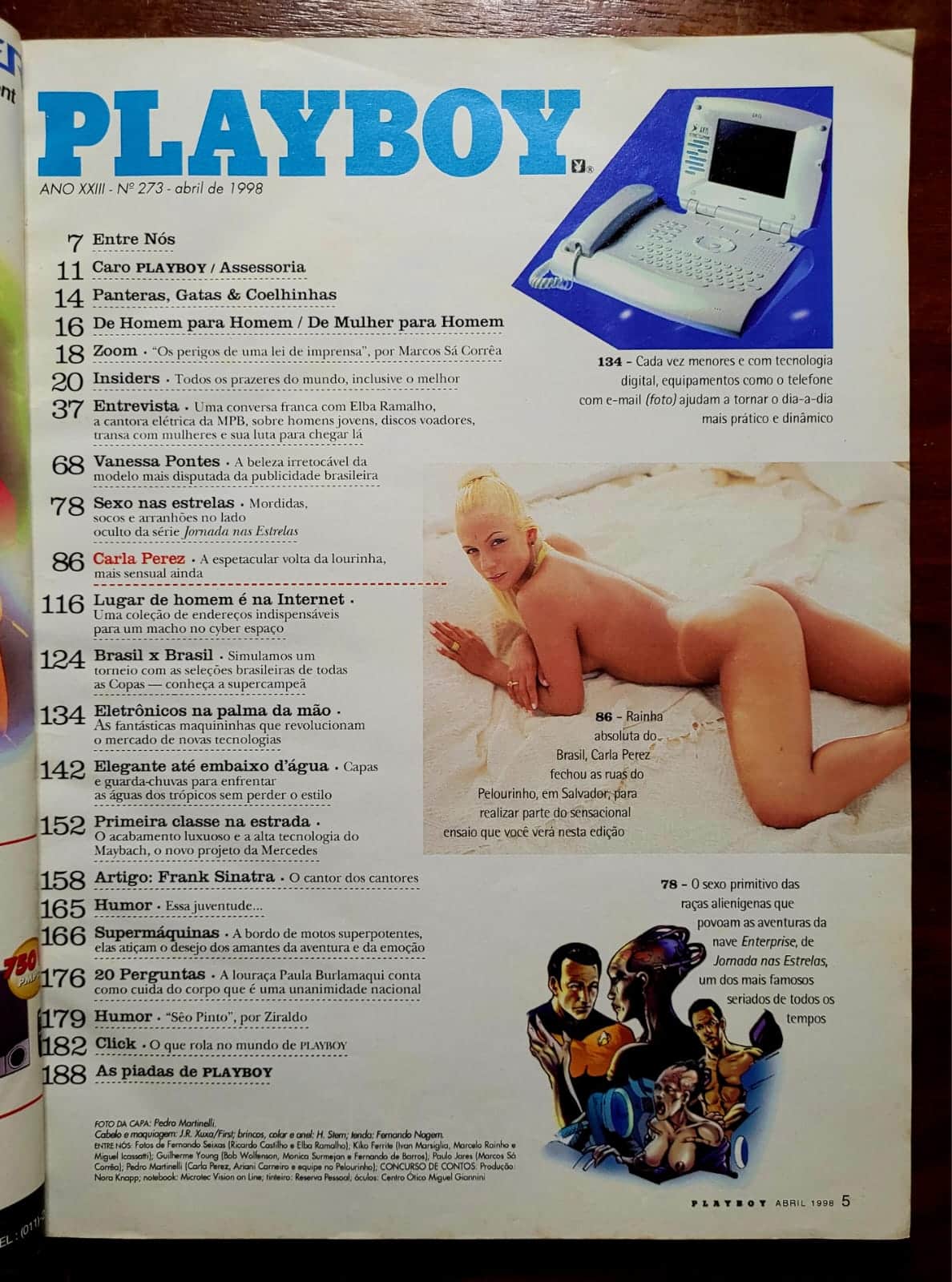 | Casa do Colecionador Playboy Nº 273 | Abril/1998 | Carla Perez | A Espetacular Volta | Ensaio no Pelourinho | Exemplar de Assinante