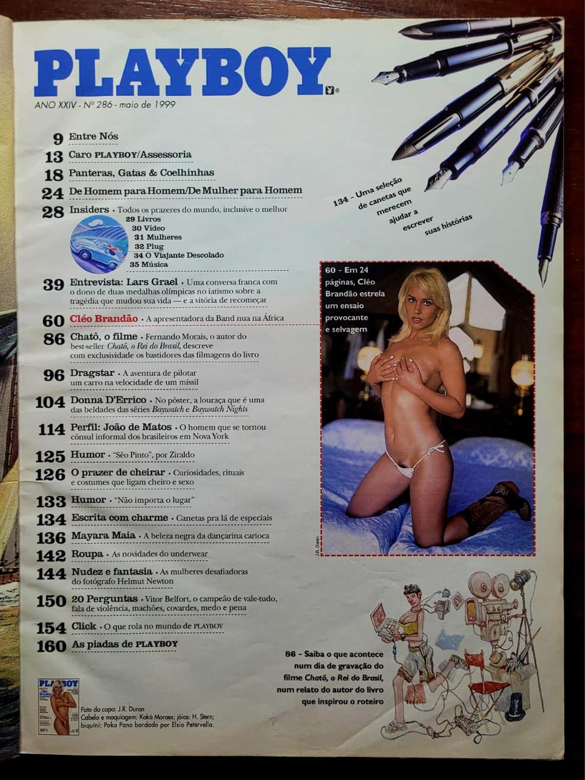 | Casa do Colecionador Playboy Nº 286 | Maio de 1999 | Cléo Brandão | Ousadia Total na África | Pôster de Donna D'Errico