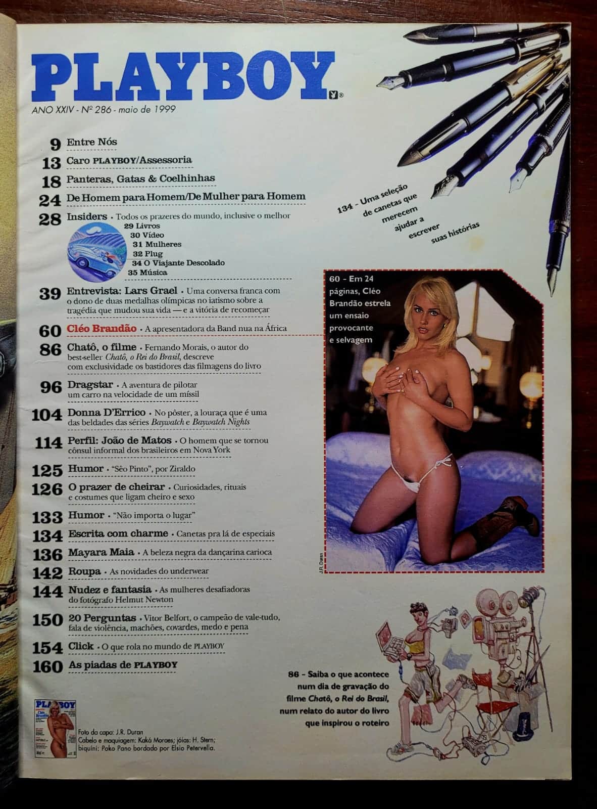 | Casa do Colecionador Playboy Nº 286 | Maio de 1999 | Cléo Brandão | Ousadia Total na África | Pôster de Donna D'Errico