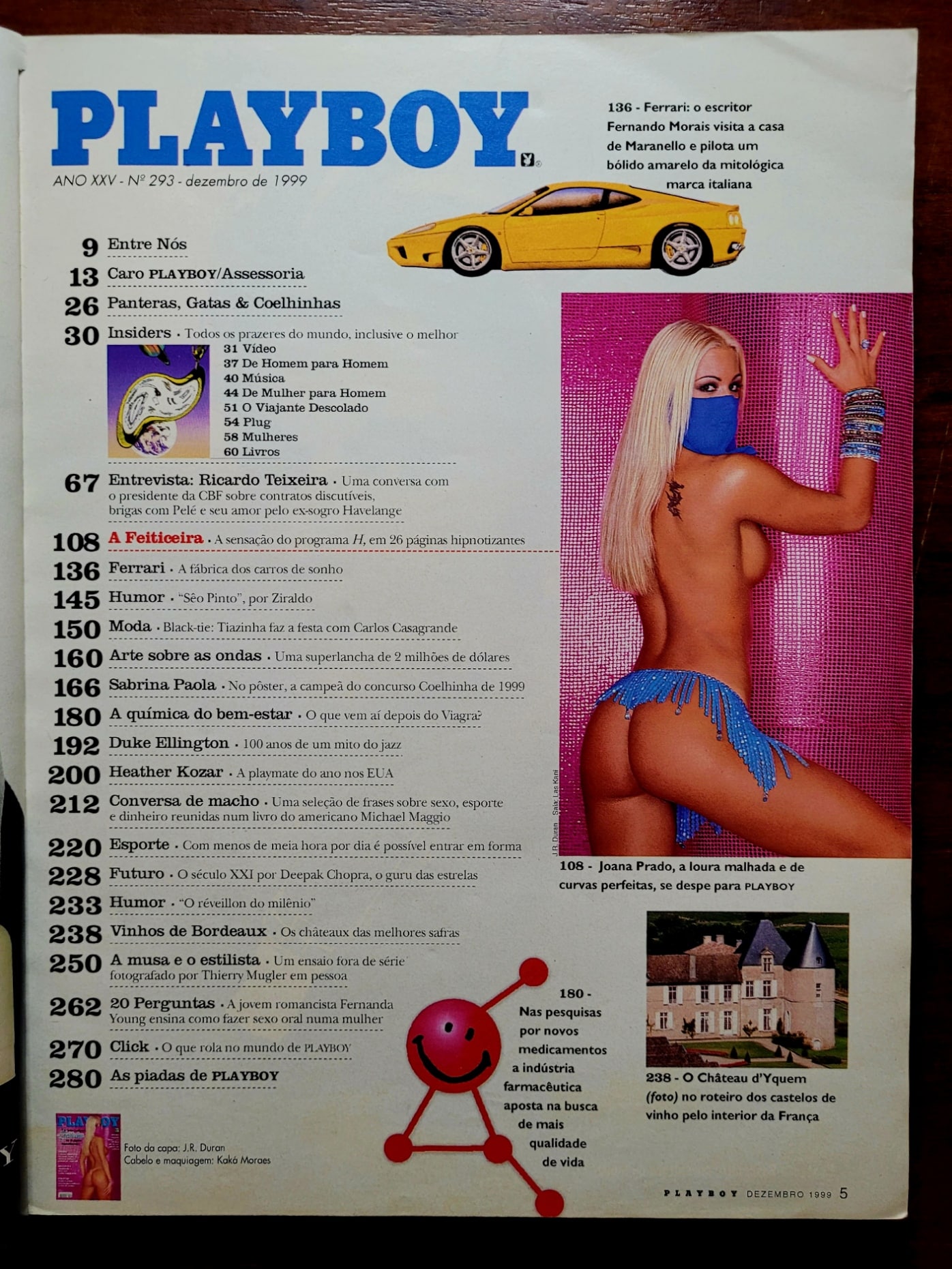 | Casa do Colecionador Playboy Nº 293 | Dezembro/1999 | A Feiticeira (Joana Prado) | Edição Mais Vendida da História | Pôster de Sabrina Paola