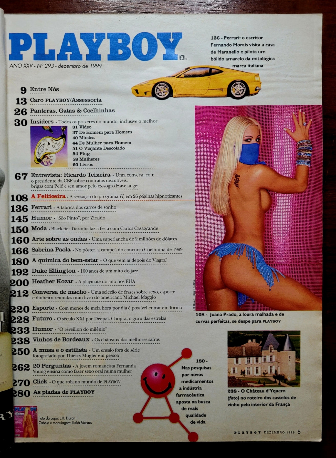 | Casa do Colecionador Playboy Nº 293 | Dezembro/1999 | A Feiticeira (Joana Prado) | Edição Mais Vendida da História | Pôster de Sabrina Paola (cópia)