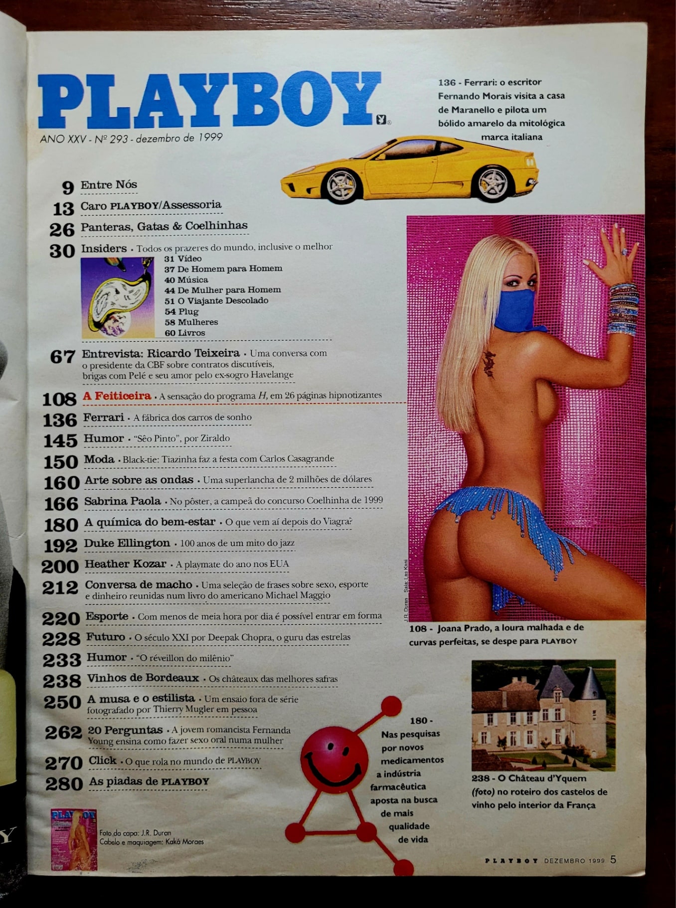 | Casa do Colecionador Playboy Nº 293 | Dezembro/1999 | A Feiticeira (Joana Prado) | Edição Mais Vendida da História | Pôster de Sabrina Paola (cópia)