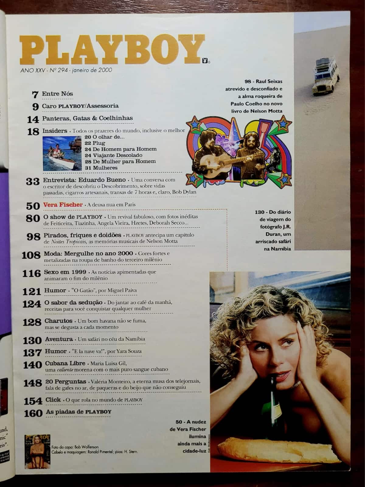 | Casa do Colecionador Playboy Nº 294 | Janeiro de 2000 | Vera Fischer | Musa do Milênio em Paris | Pôster Especial