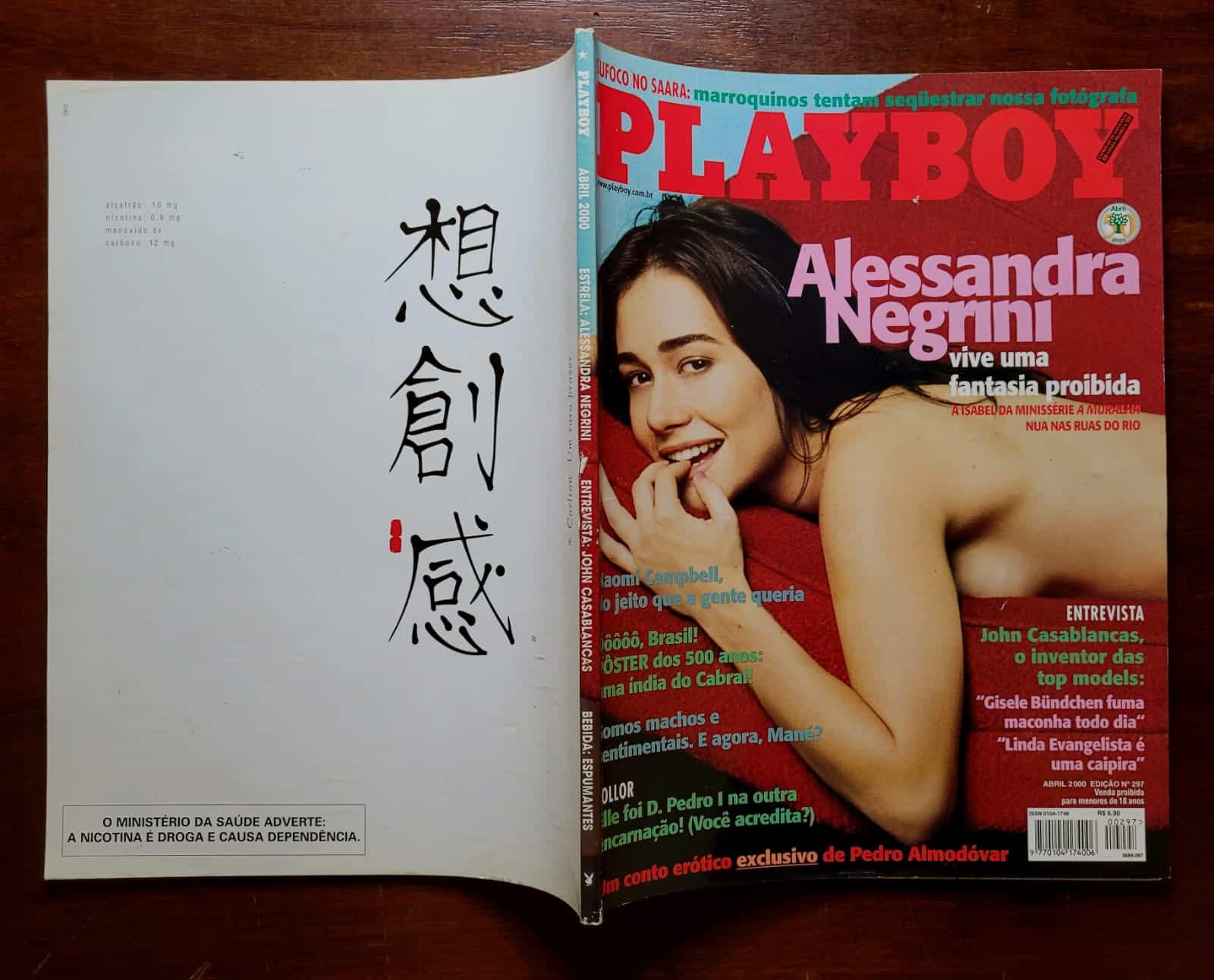 | Casa do Colecionador Playboy Nº 297 | Abril de 2000 | Alessandra Negrini | Fantasia Proibida nas Ruas do Rio | Exemplar de Assinante com Pôster