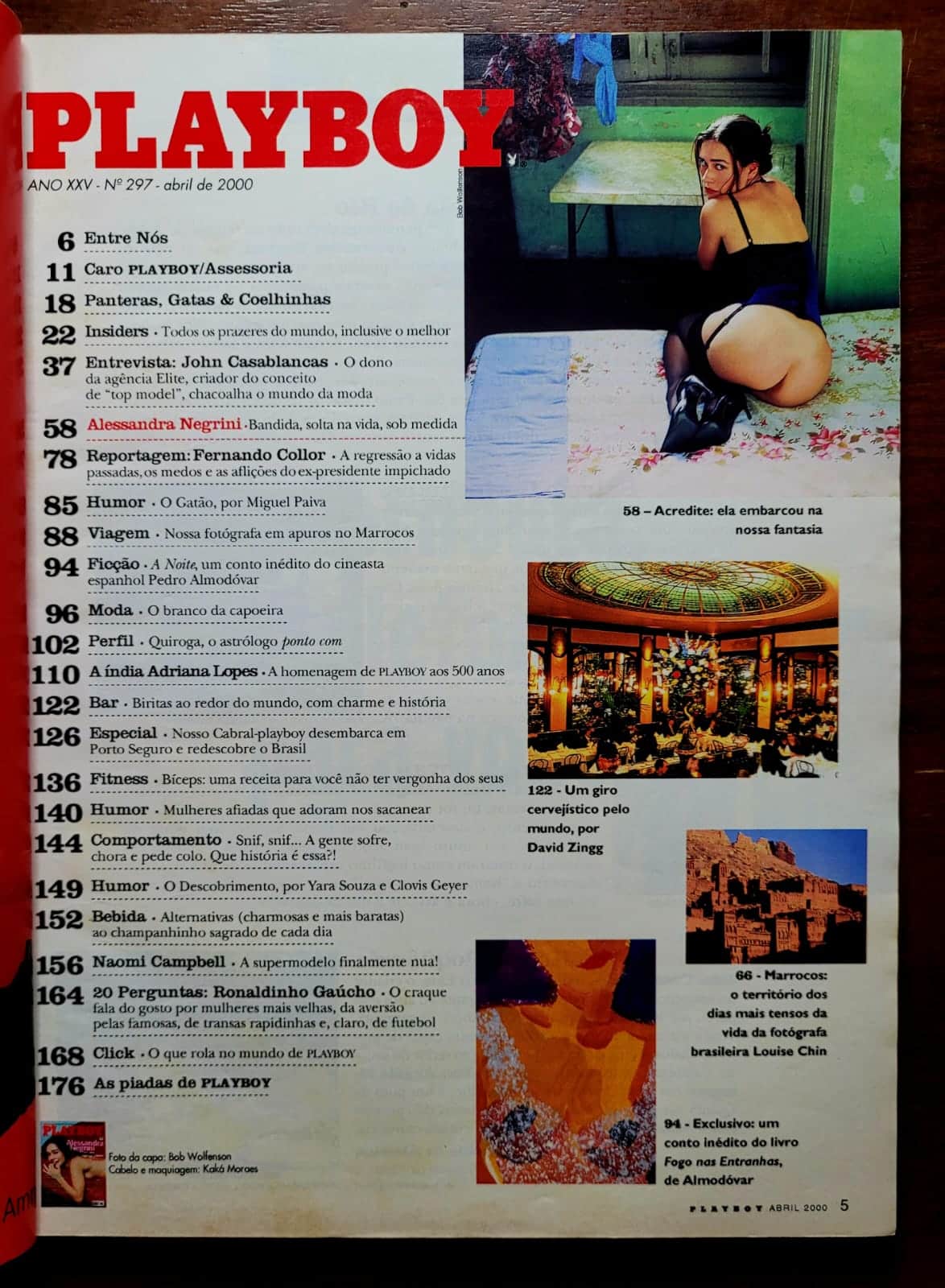 | Casa do Colecionador Playboy Nº 297 | Abril de 2000 | Alessandra Negrini | Fantasia Proibida nas Ruas do Rio | Exemplar de Assinante com Pôster