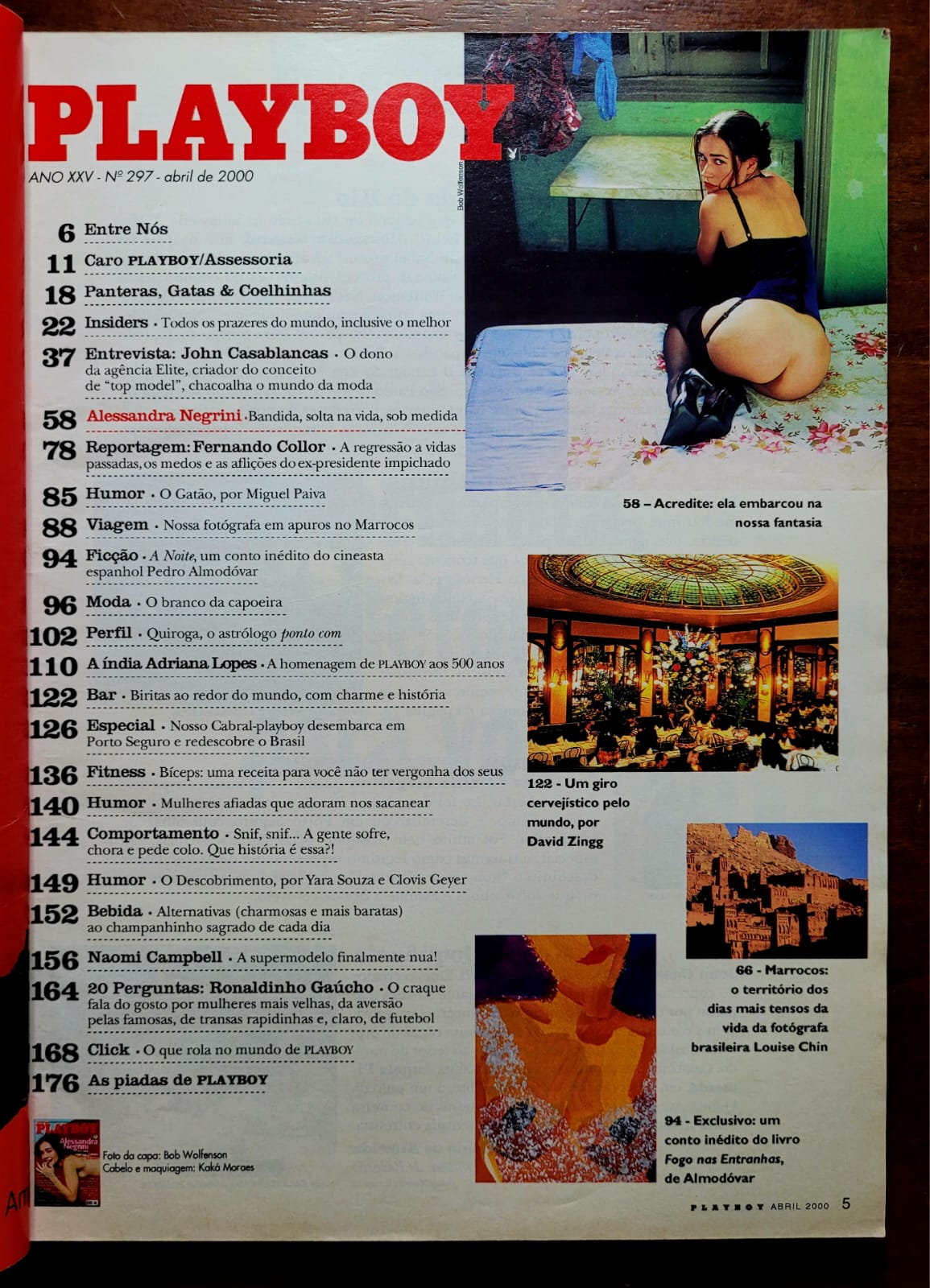 | Casa do Colecionador Playboy Nº 297 | Abril de 2000 | Alessandra Negrini | Fantasia Proibida nas Ruas do Rio | Pôster Presente
