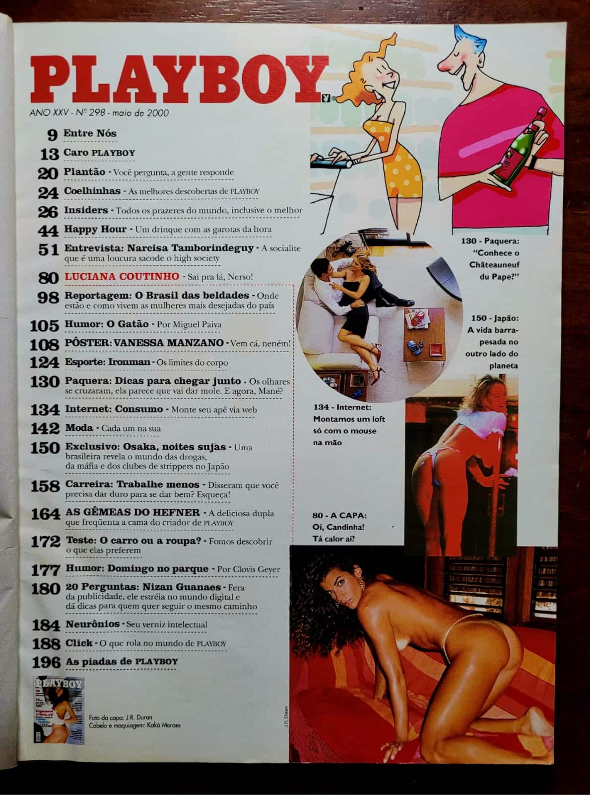 | Casa do Colecionador Playboy Nº 298 | Maio de 2000 | Luciana Coutinho | Musa do Zorra Total | Exemplar de Assinante com Pôster