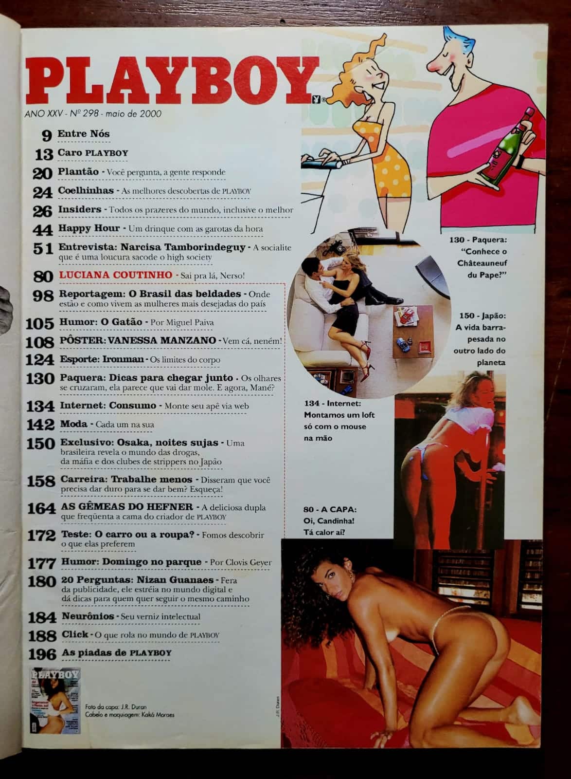 | Casa do Colecionador Playboy Nº 298 | Maio de 2000 | Luciana Coutinho | Musa do Zorra Total | Exemplar de Assinante com Pôster