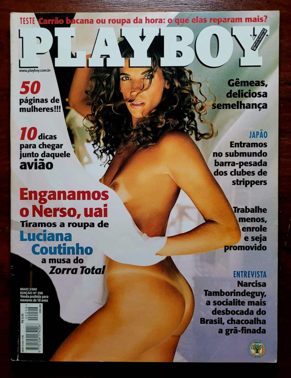 | Casa do Colecionador Playboy Nº 298 | Maio de 2000 | Luciana Coutinho | Musa do Zorra Total | Exemplar de Assinante com Pôster