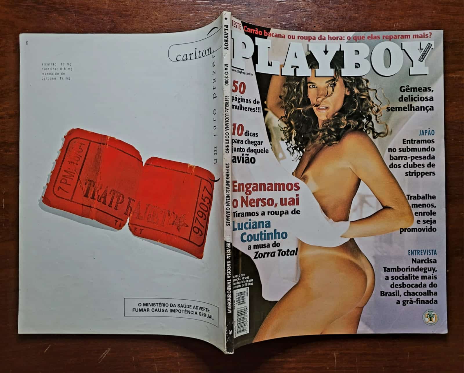 | Casa do Colecionador Playboy Nº 298 | Maio de 2000 | Luciana Coutinho | Musa do Zorra Total | Exemplar de Assinante com Pôster