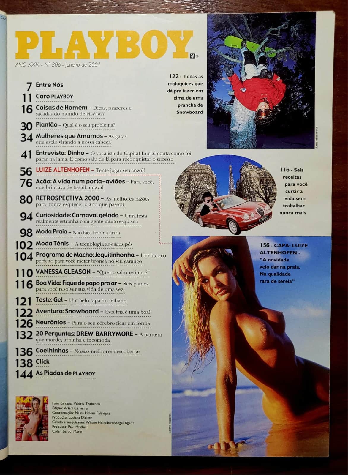 | Casa do Colecionador Playboy Nº 306 | Janeiro/2001 | Luize Altenhofen | Exemplar de Assinante | Pôster Tiazinha, Feiticeira e Helen Ganzarolli