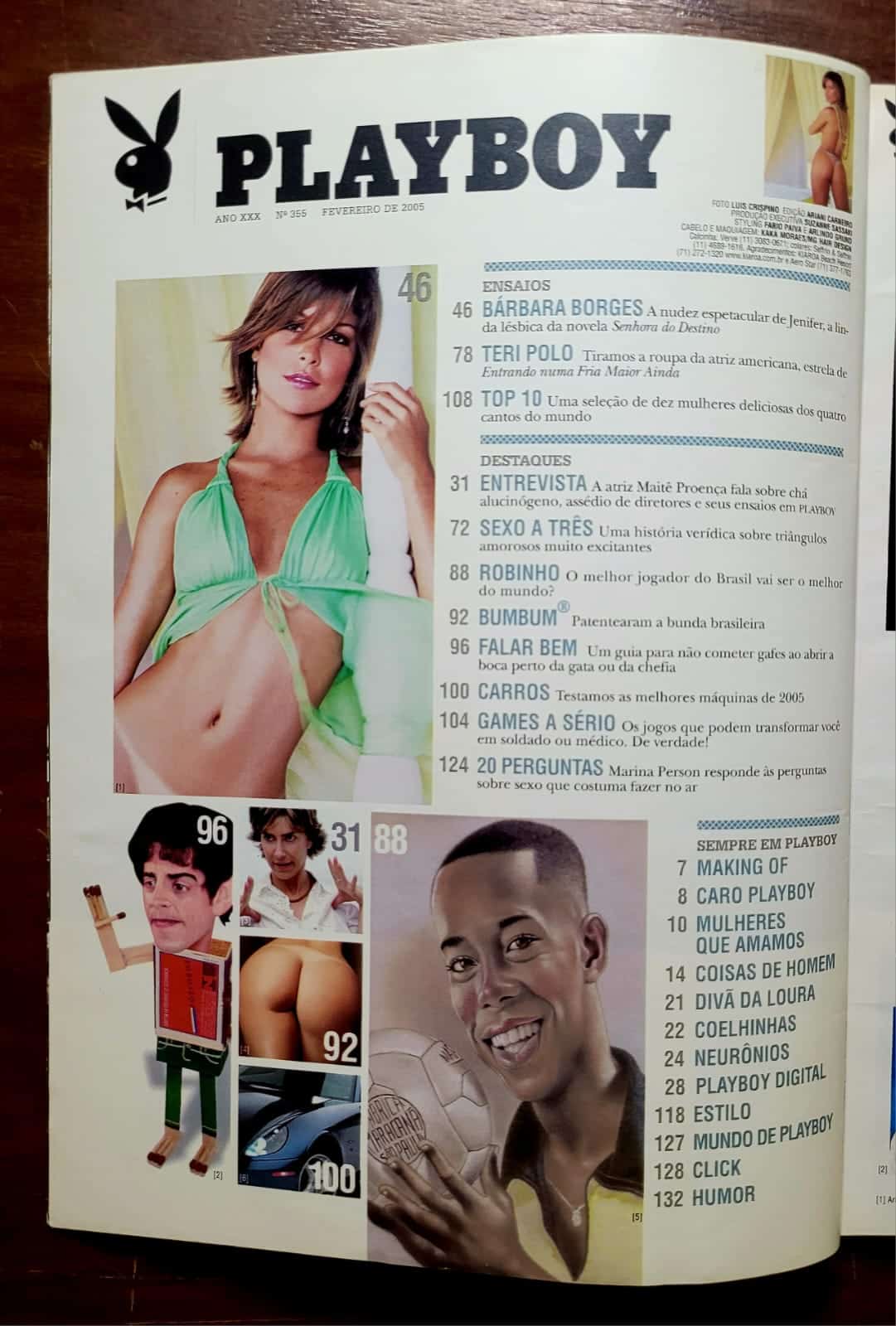 | Casa do Colecionador Playboy Nº 355 | Fevereiro/2005 | Bárbara Borges | A Jenifer de Senhora do Destino | Exemplar de Assinante