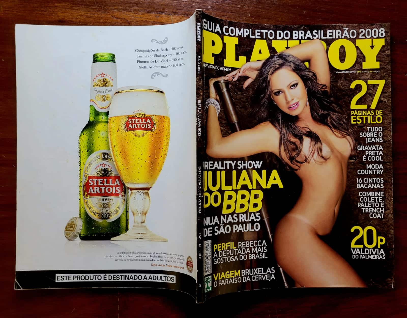 | Casa do Colecionador Playboy Nº 396 | Maio/2008 | Juliana Goes do BBB 8 | Pôster Presente | Guia Completo do Brasileirão 2008