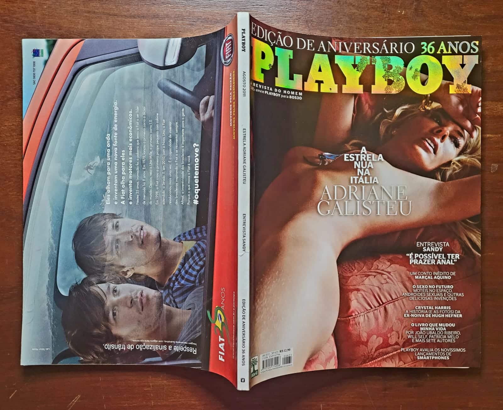| Casa do Colecionador Playboy Nº 435 | Agosto 2011 | Adriane Galisteu — A Estrela Nua na Itália | Edição de Aniversário 36 Anos | Com Pôster