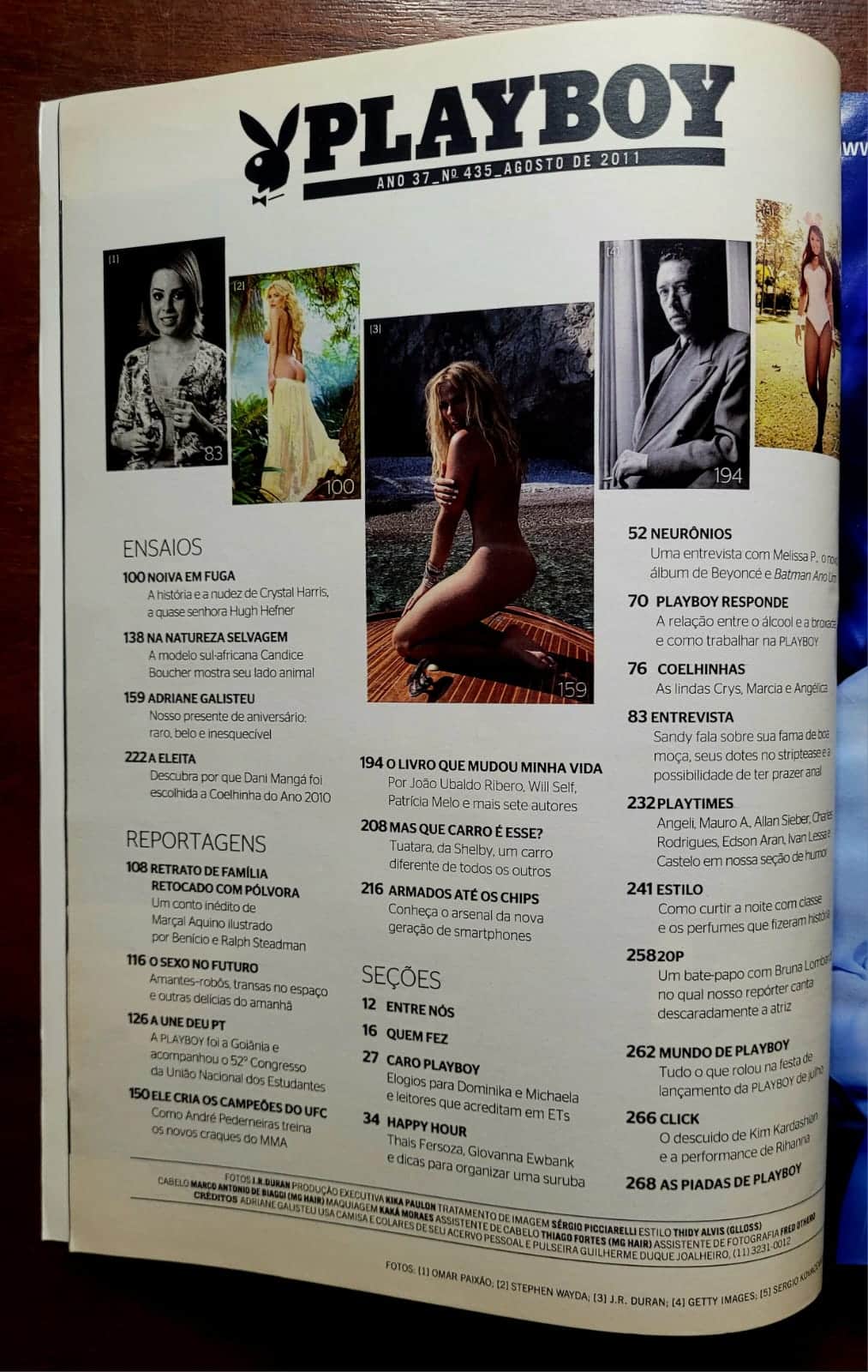 | Casa do Colecionador Playboy Nº 435 | Agosto 2011 | Adriane Galisteu — A Estrela Nua na Itália | Edição de Aniversário 36 Anos | Com Pôster