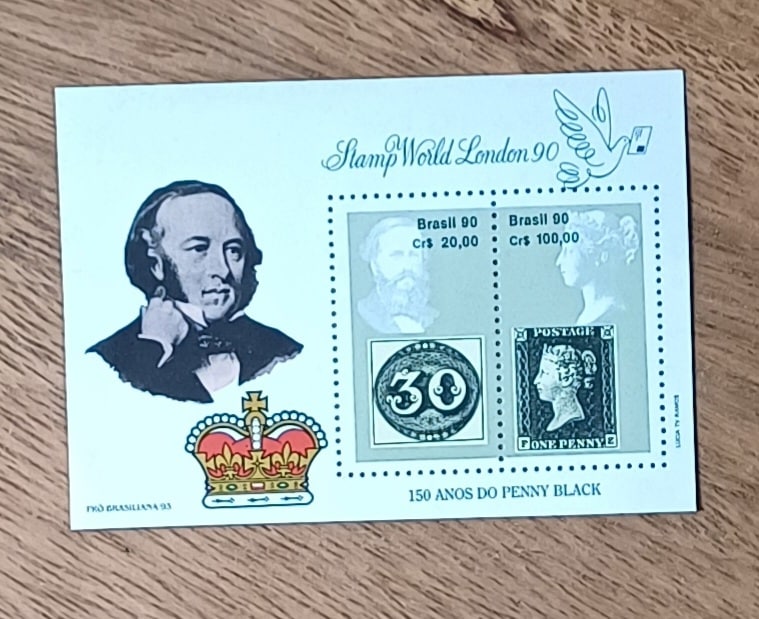 | Casa do Colecionador Selos Brasil 1990. Bloco 150 anos do penny Black.