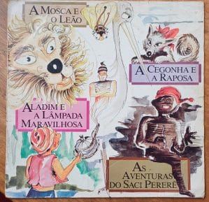 Só a capa do vinil lp Historinhas A mosca e o leão Aladim