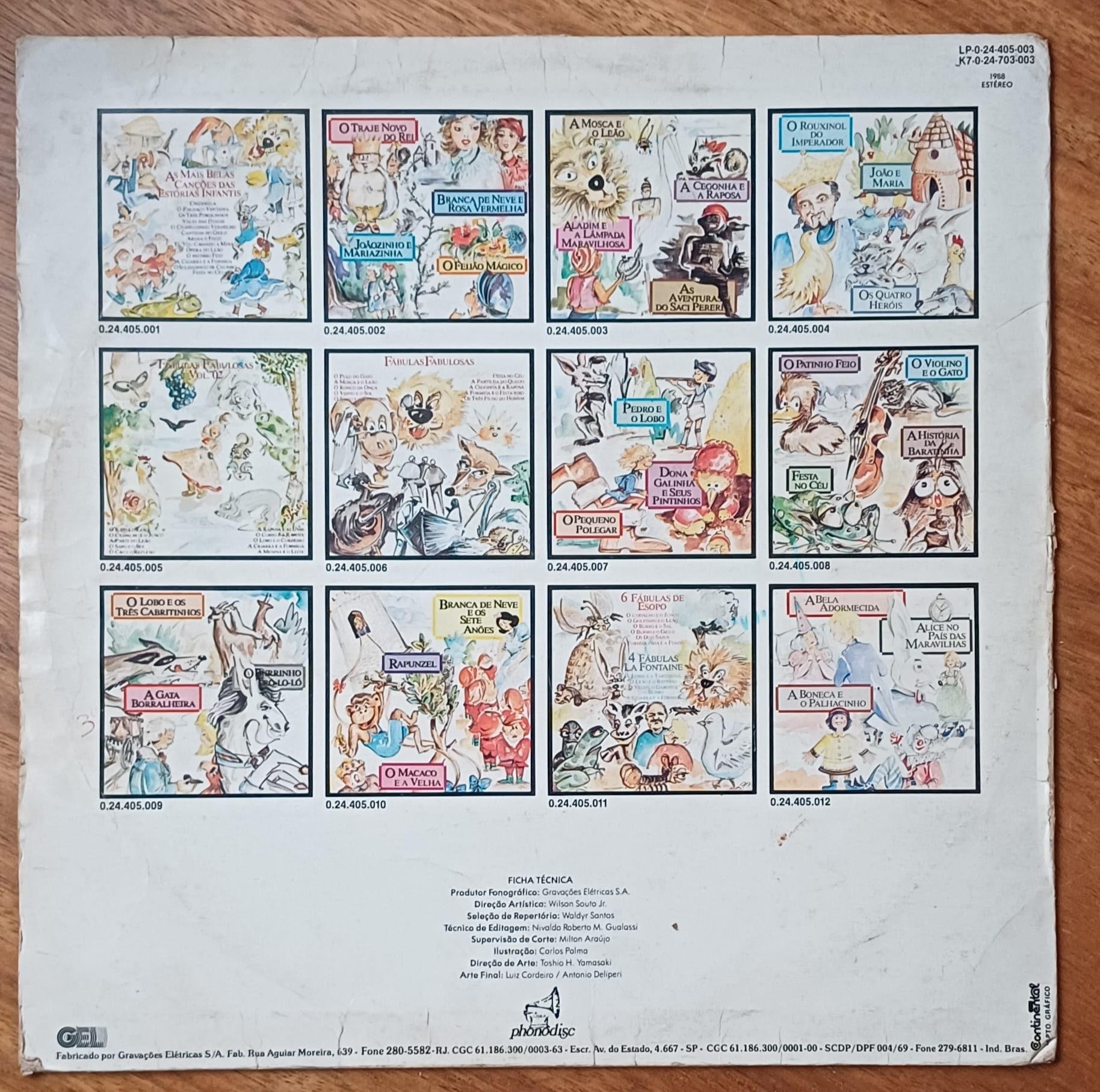 | Casa do Colecionador Só a capa do vinil lp Historinhas A mosca e o leão Aladim