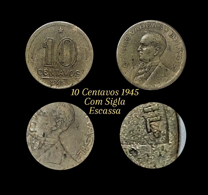 | Casa do Colecionador 10 Centavos 1945 Com Sigla O/M escassa Sku 0198