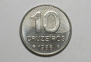 10 Cruzeiros - 1986 / Data escassa - Fecha a coleção / Flor de cunho