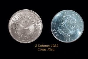 2 Colones 1982 Costa Rica Sku 0207