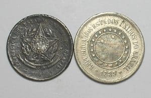 20 e 100 Réis - 1889 / Republica - Bronze e Niquel