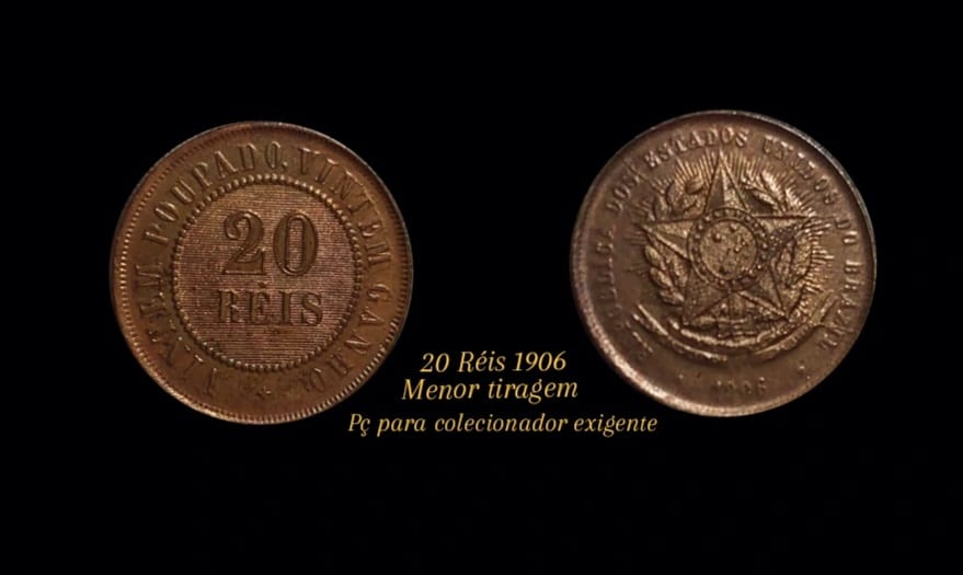 | Casa do Colecionador 20 Réis 1906 *menor tiragem * Sku 2148