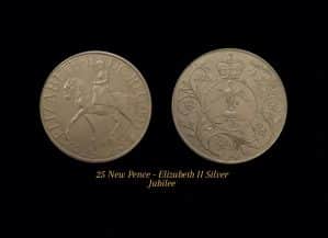25 New Pence 1977 Reino Unido Sku 0161