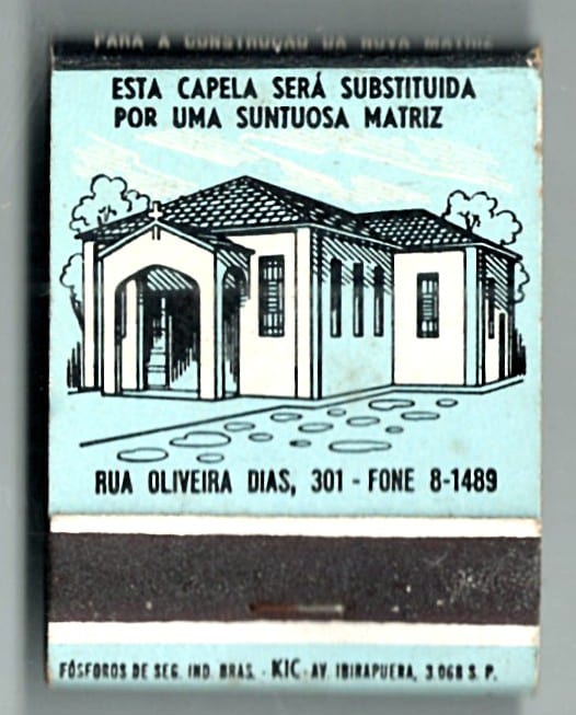 | Casa do Colecionador Caixa De Fosforos – Futura Igreja Matriz da São Gabriel – São Paulo ( SP ) – Anos 50