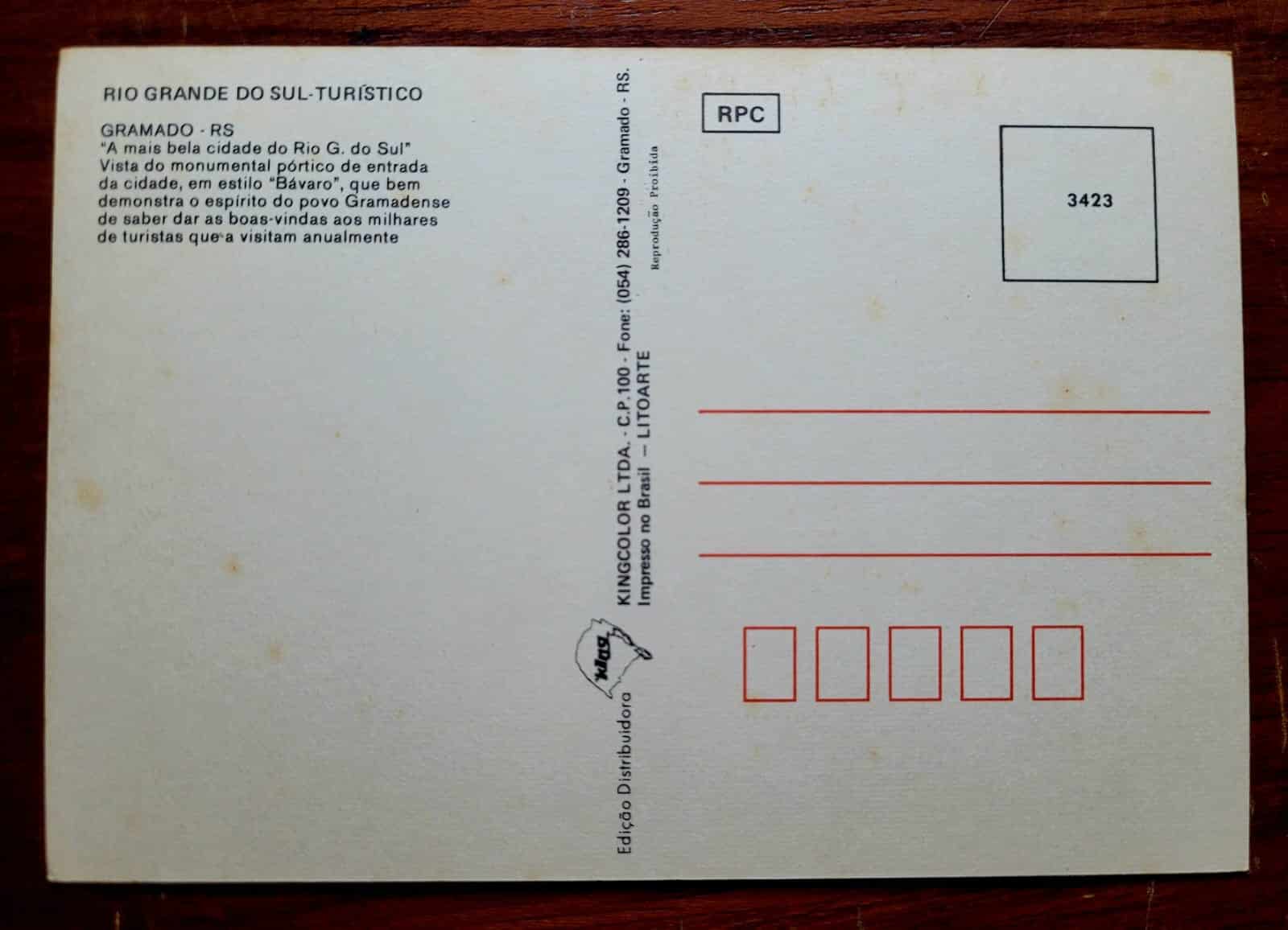 | Casa do Colecionador Cartão Postal - Rio Grande do Sul (Gramado) Pórtico de Entrada da Cidade