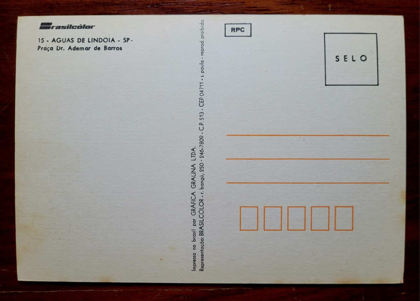 | Casa do Colecionador Cartão Postal - São Paulo (Águas de Lindóia) Praça Dr. Ademar de Barros