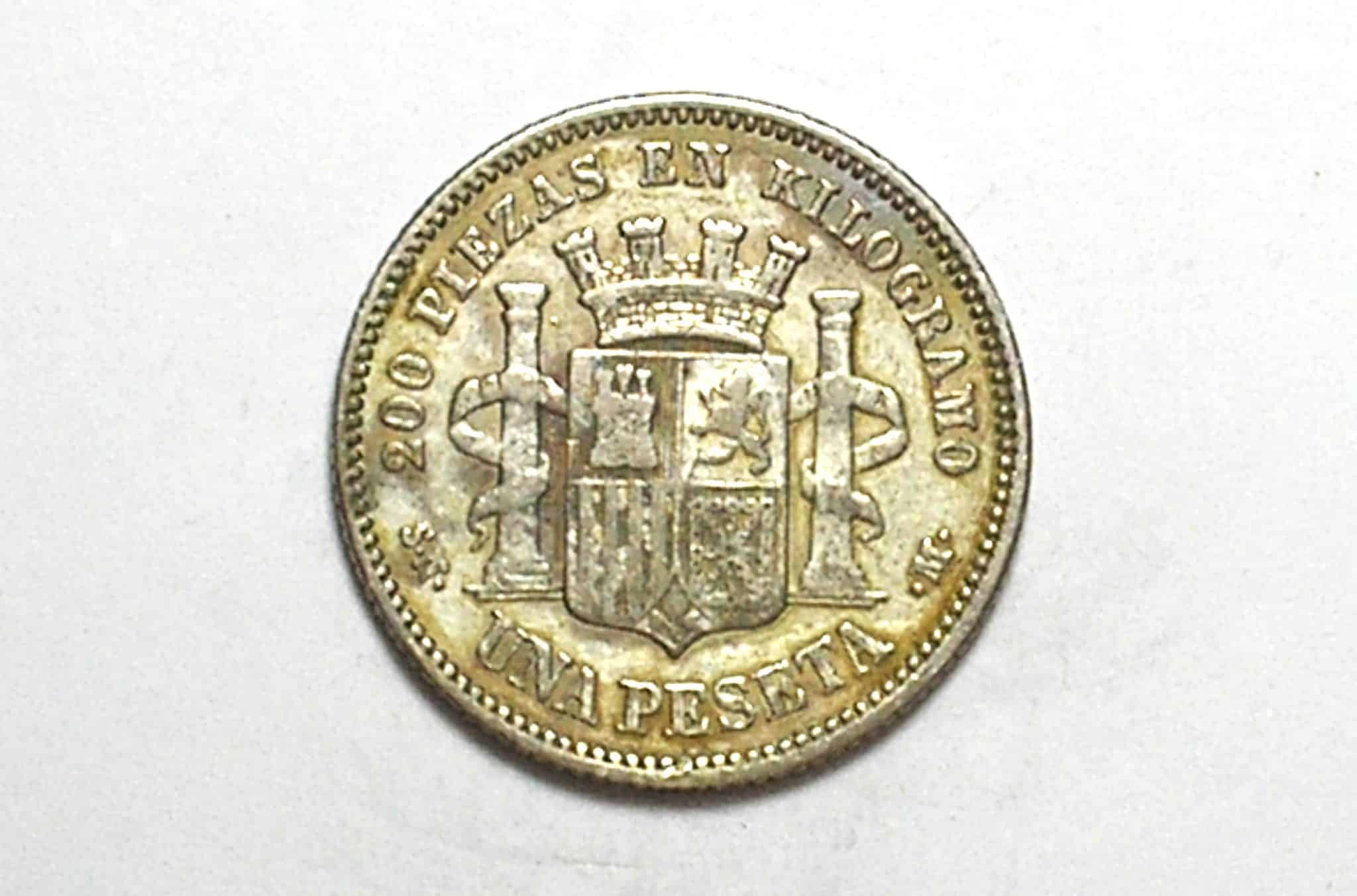 | Casa do Colecionador Espanha) 1 Peseta - 1869 (69) / Governo Provisório / Escassa / Prata / Mbc/Sob / M600