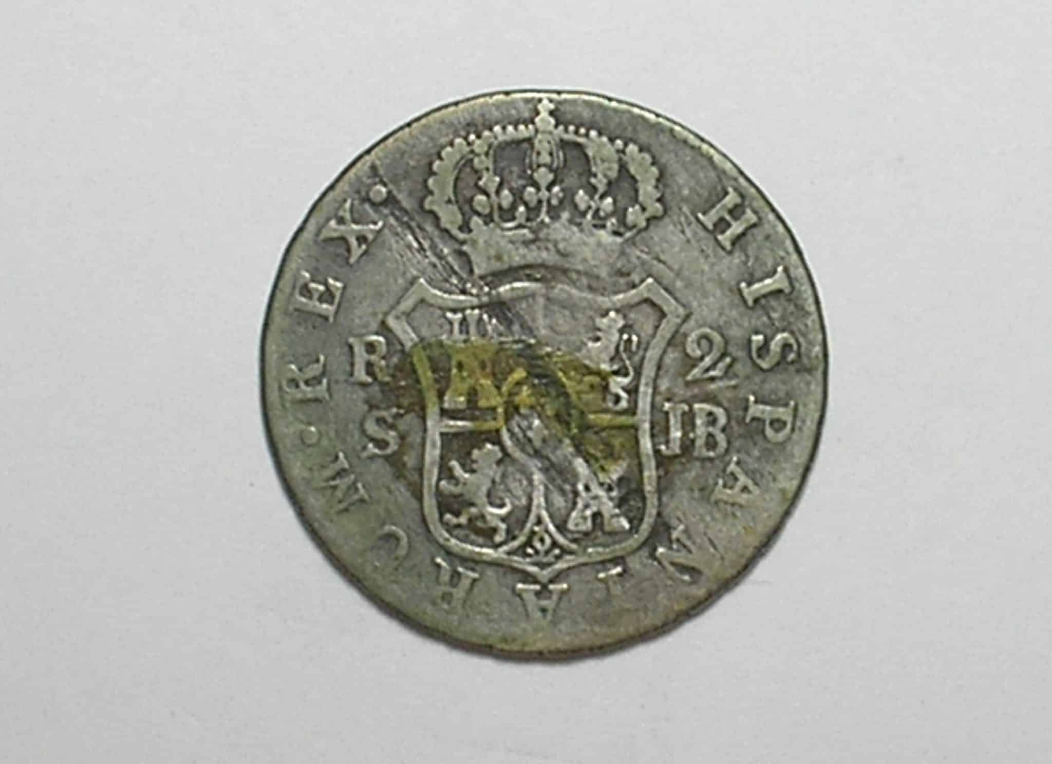 | Casa do Colecionador Espanha) 2 Reales - 1825-S (Jb) / Ferdin VII / Mbc / Prata / M600