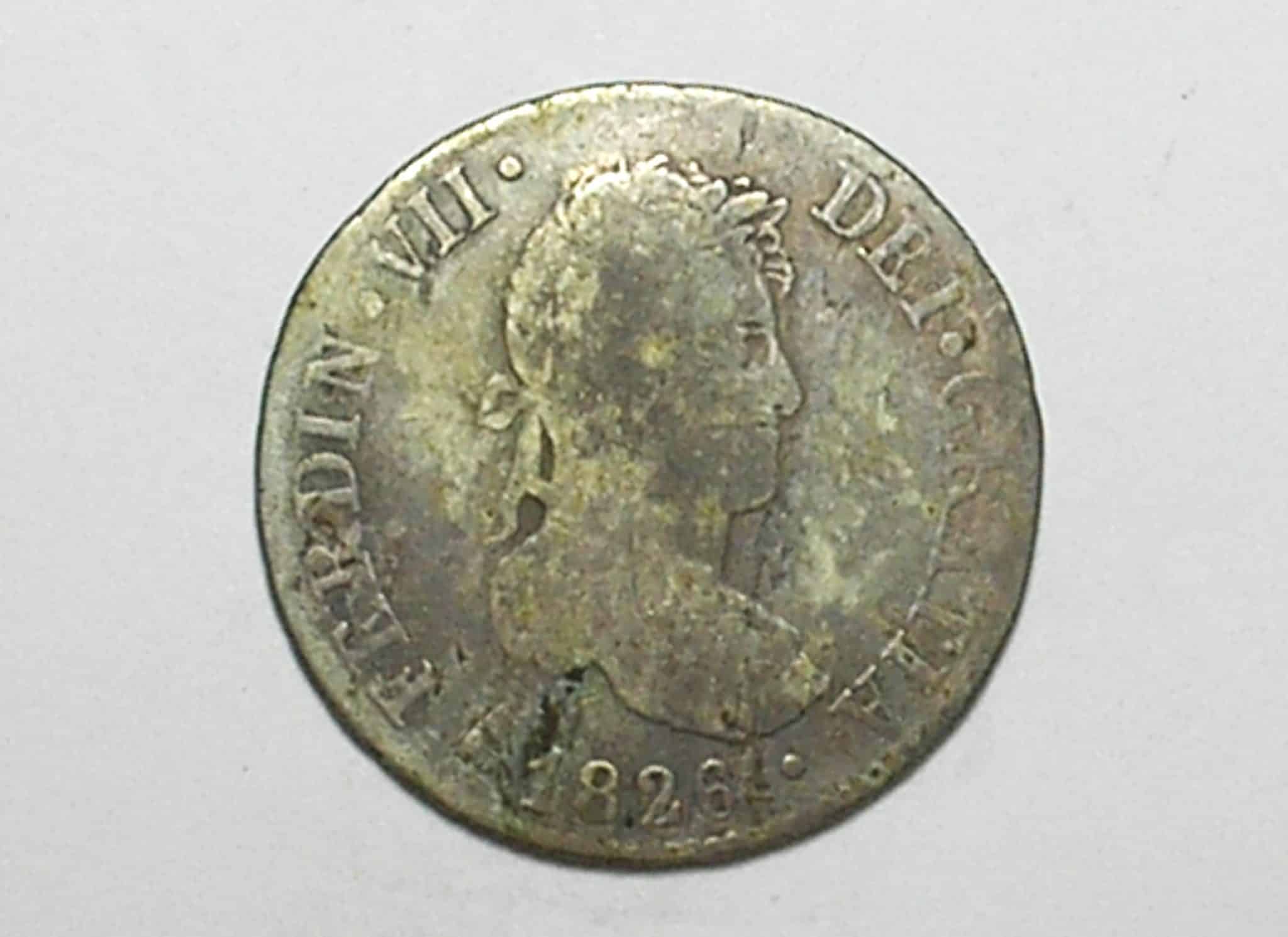 | Casa do Colecionador Espanha) 2 Reales - 1826-S (Jb) / Ferdin VII / Mbc / Prata / M600.2