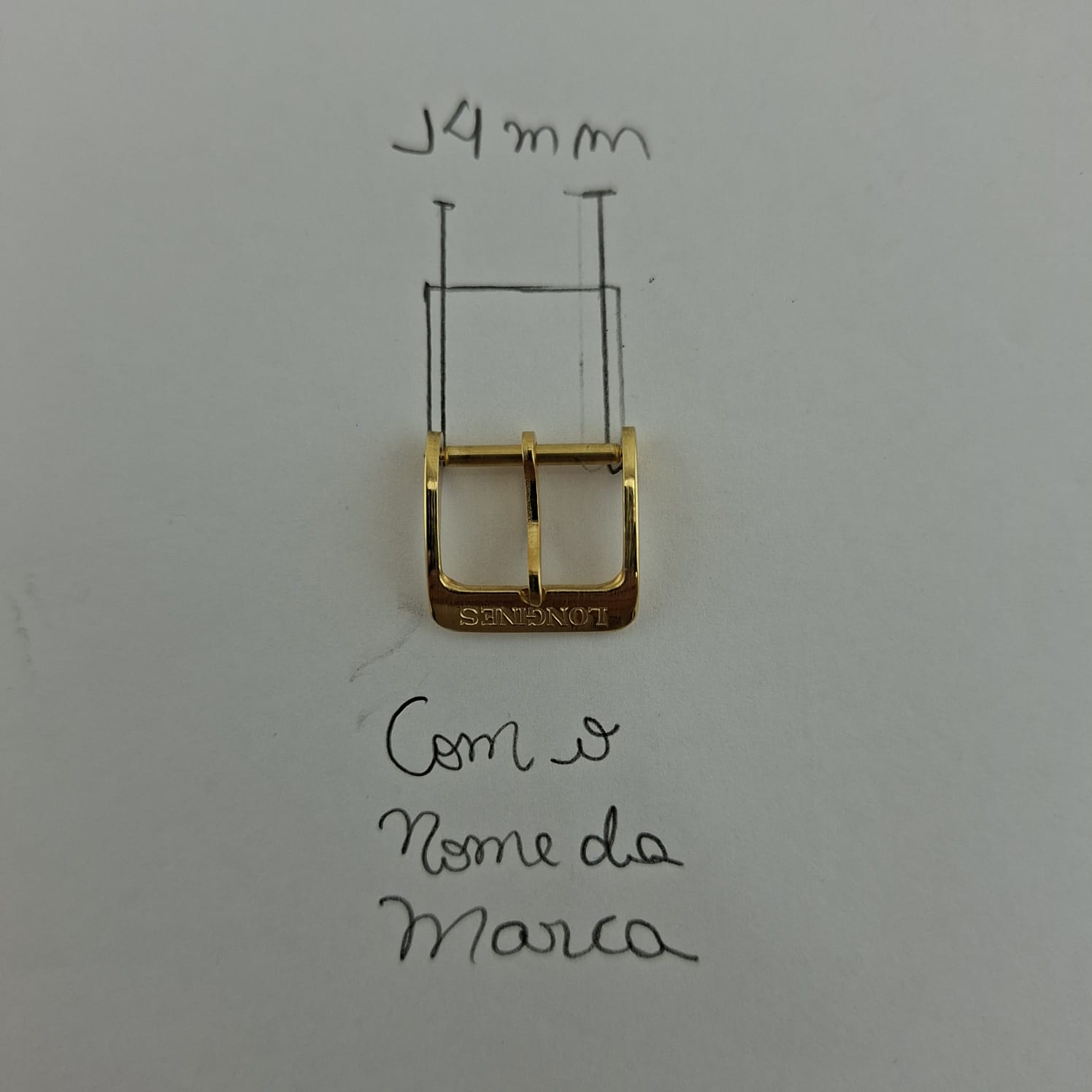 | Casa do Colecionador Fivela Longines Tam 14 mm Banho 18 k Assinada