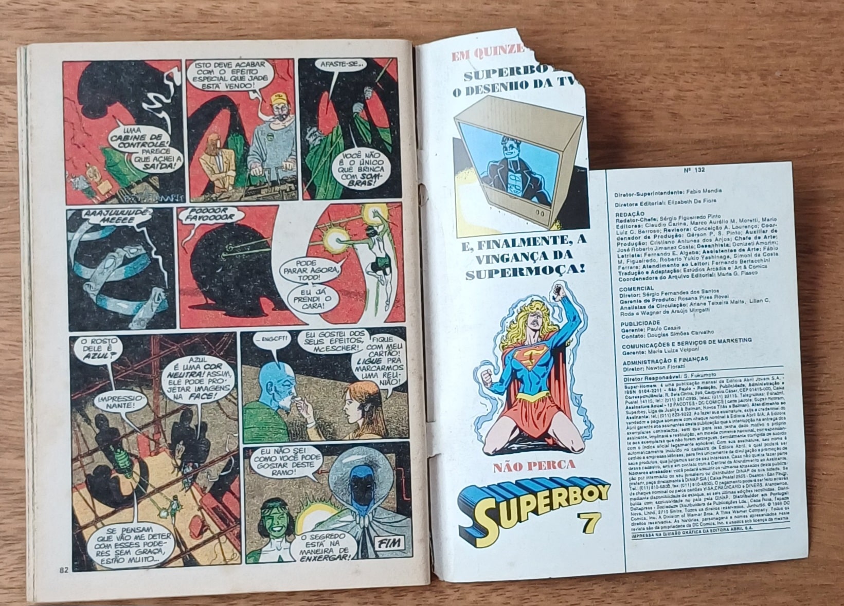 | Casa do Colecionador G19g. Gibi Super Homem 132 ed Abril 1995. Rota de colisão.