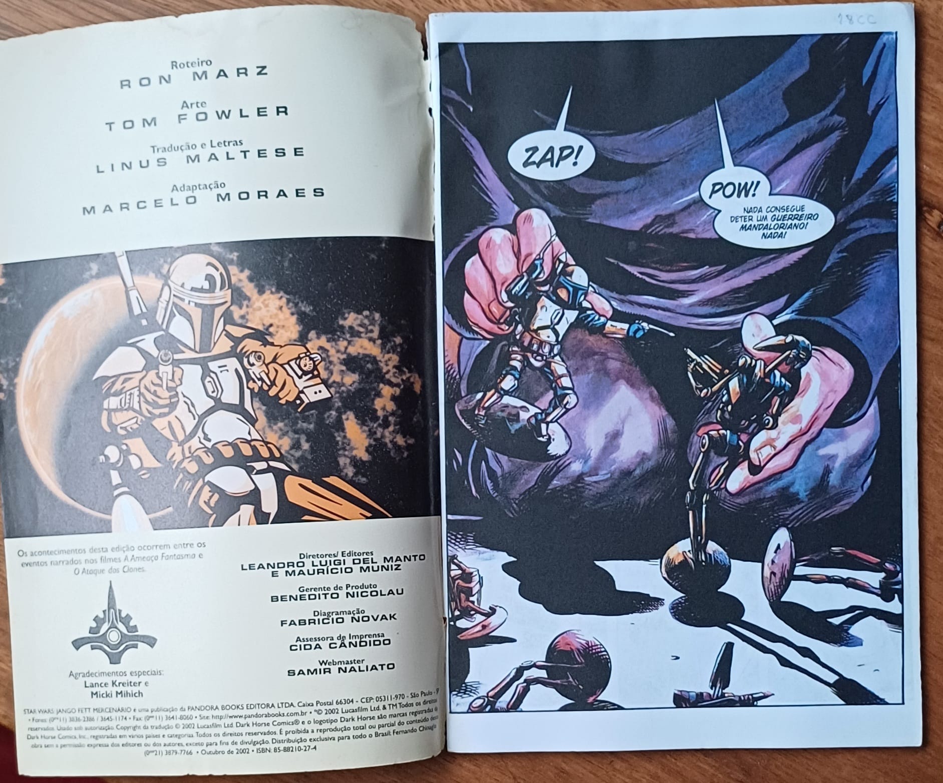 | Casa do Colecionador Gl26. Gibi Star wars Jango Fett mercenário. Pandora books.