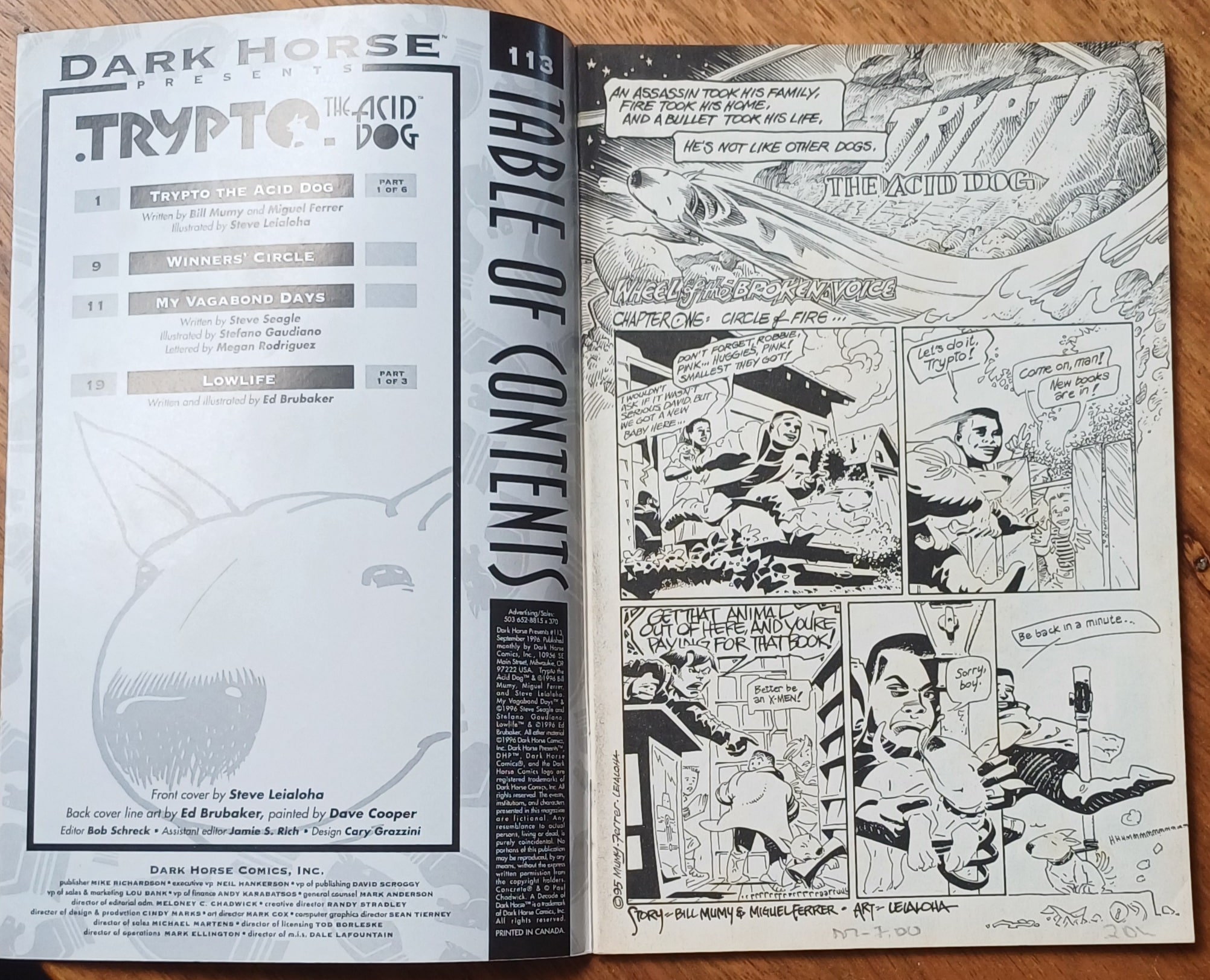 | Casa do Colecionador L26. Gibi Dark Horse presents 113 1996. Trypto the acid dog.