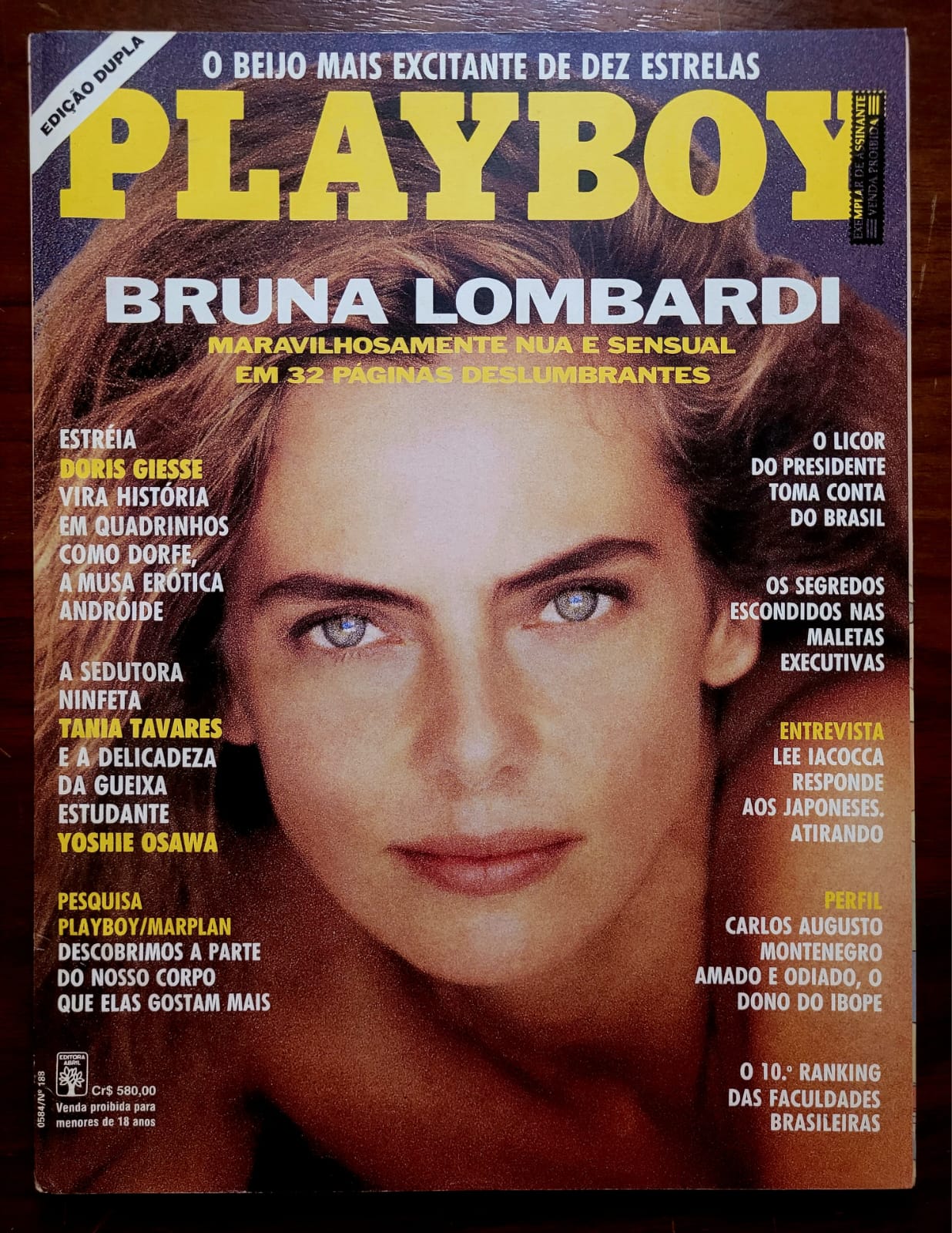 | Casa do Colecionador Playboy Nº 188 | Março/1991 | Bruna Lombardi | Edição Dupla | Suplemento Especial de 32 Páginas